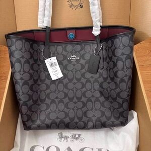 Coach Signature Tote Bag - Black and Gray